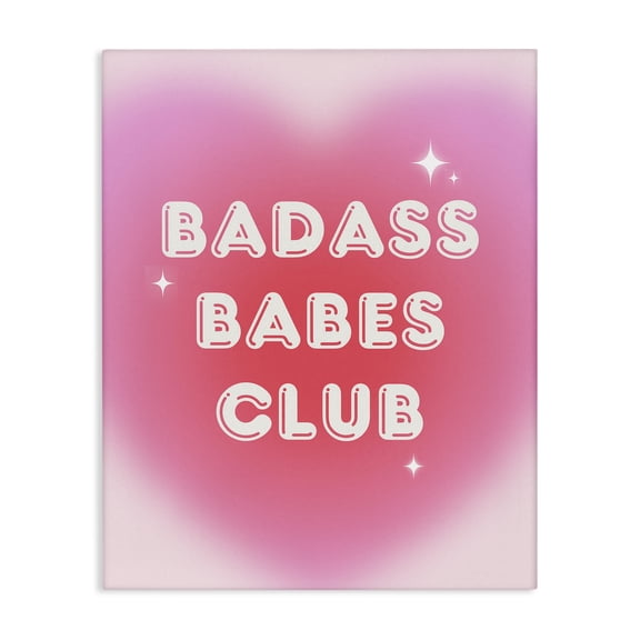 Stupell Industries Bad*ss Babes Club Text & Numbers Painting Wrapped Canvas Art Print Wall Art, 16 x 20