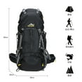 thumbnail image 2 of Lixada 50L Waterproof Outdoor Sport Hiking Trekking Camping Travel Backpack Pack Mountaineering Climbing Knapsack with Rain Cover, 2 of 4