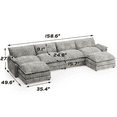 thumbnail image 7 of Homall U-Shape 4 Seat Cloud Couch Sectional Sofa with chaise lounge Convertible Sofa Set for Living Room, Gray, 7 of 7