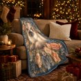 thumbnail image 3 of YShenghong Long Haired Cat Within An Ornate Floral Frame Printed Flannel Blanket, 3 of 7