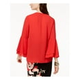 thumbnail image 2 of ALFANI $70 Womens New 0108 Red Bell Sleeve V Neck Blouse Casual Top 12 B+B, 2 of 2