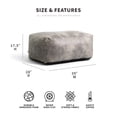 thumbnail image 3 of Big Joe Nestle Bean Bag Sofa Ottoman, Cement Blazer, Vegan Leather, 3 of 8