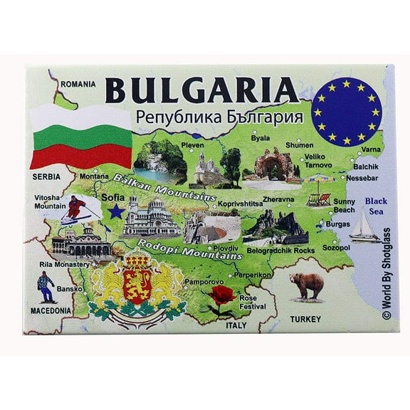 Bulgaria EU Series Souvenir Fridge magnet 2.5 x 3.5