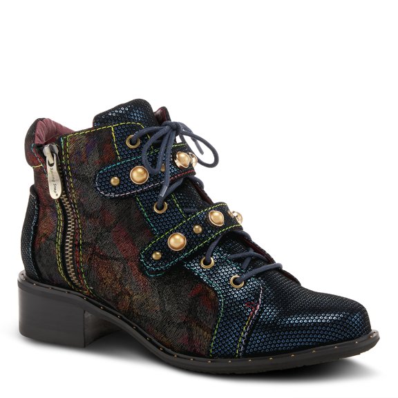 L`Artiste Chrissy Women's Bootie with Adjustable Fit and Unique Artistic Detailing