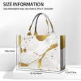 thumbnail image 3 of Large Capacity Tote Bag,White Gold Marble Pattern Handbag Fashion Luxury Tote Bag,15.7"x13"x 5.1" Inches,Laptop Compatible, 3 of 6