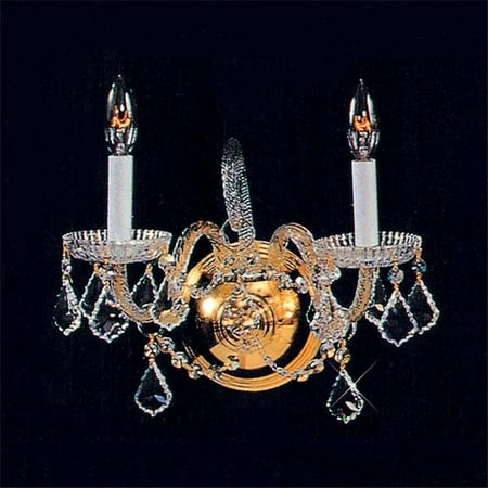 Eurofase Lighting Crystal Sconce - 2 Light Crystal Wall Sconce - gold-48042-2HB