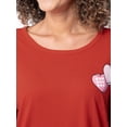 thumbnail image 3 of Valentine's Day Women’s Graphic Tee with Long Sleeves from Way To Celebrate, Sizes S to XXXL, 3 of 8