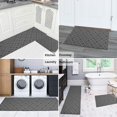 thumbnail image 4 of Gray Checkered Pattern Anti Fatigue Kitchen Rugs Set Of 2, Non Slip Washable Decorative Floor Mats for Kitchen Sink Laundry, 17"x30" and 17"x47", 4 of 5