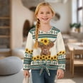 thumbnail image 4 of Xixirimido Aztec Tribe Sunflower Highland Cow Pattern Girls Long Sleeve Shirt Kids Crewneck T-Shirts Trendy 3D Graphic Tie-hem Cute Tees for Fall Winter, Size 11-12, 4 of 7