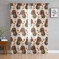 thumbnail image 3 of Sheer Curtains 63 inches Long, Fall Thanksgiving Turkey Maple Leaf Light Filtering Sheer Window Curtains Rod Pocket Voile Drapes for Bedroom Living Room, 52"W x 63"L 2 Panels, 3 of 7