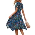 thumbnail image 3 of Fantaslook Plus Size Dresses for Women Floral Asymmetrical Hem Dress Summer Sundresses with Pockets, 3 of 9