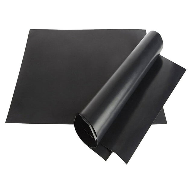 Transemion Tapis de Barbecue Réutilisable Antiadhésif Feuille de Cuisson Portable Pique-Nique Extérieur Noir 50*40cm*0.2mm