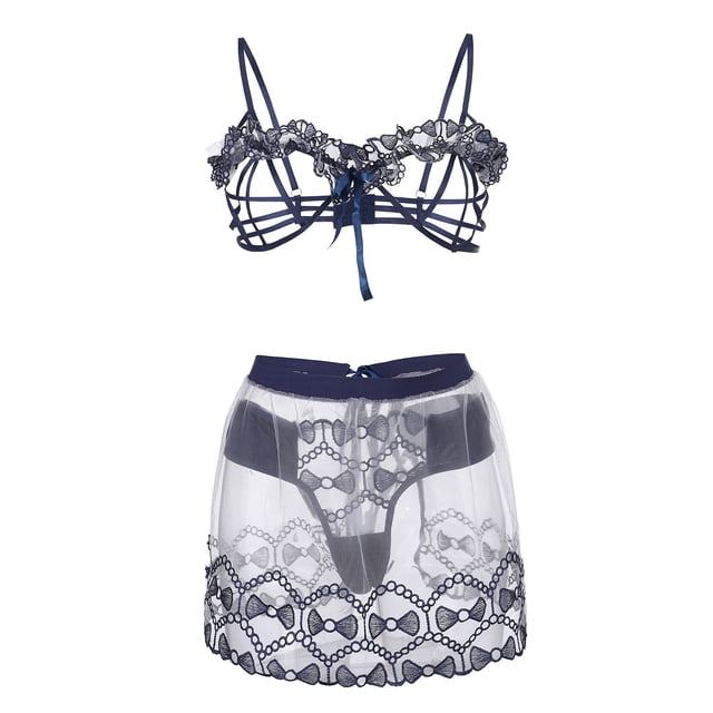 Gibobby Conjunto de lencería Sexy Conjunto De Lencería Erótica Cuello V Lencería erótica Sexy para Mujer, Vestido de Piel Sexy y Casual, Mujer Sexy(Marina, M)