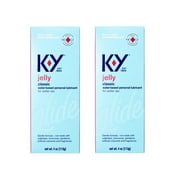 K-Y Jelly Lube Personal Lubricant, Water-Based Formula Safe to Use with Latex Condoms For Couples 4 OZ (Pack of 2)