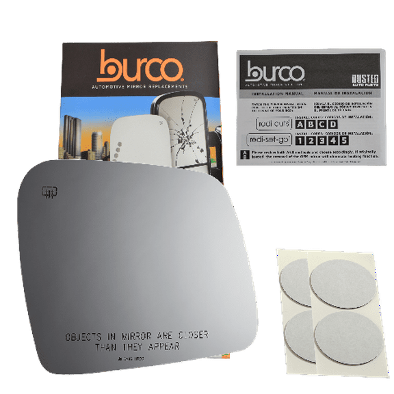 Burco Side View Mirror Replacement Glass with Motor Mount Plate - Clear Glass - 5416HRSG