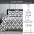 thumbnail image 7 of 3 Piece Reversible Down Alternative Comforter Set - Lightweight All Season Comforter with Two Shams - Quilted Duvet Insert with Box Stitched –Hypoallergenic, Soft, Fluffy (King, Light Grey), 7 of 7