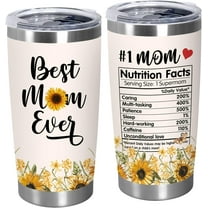 Mothers Day Gifts for Mom - #1 Nutrition Facts Sunflower Stainless Steel Insulated Coffee Tumbler with Lid 20 oz - Mother's Mom Birthday Gifts for Women Mama Mother-In-Law Stepmom