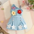 thumbnail image 4 of qelini Sleeveless Top and Shorts Set Girls 0-3Years 3D Floral Ribbed Knit Summer 2 Piece Outfit Summer Sets, 4 of 8