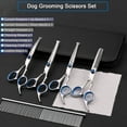 thumbnail image 6 of 7 in 1 Dog Grooming Scissors Kit Curved Dog Scissors with Safety Round Tip 4CR Coated Professional Stainless Steel Heavy Duty Pet Shears for Dogs Cats, 6 of 7