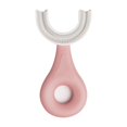 thumbnail image 1 of 1pcs-Cepillo de dientes para niños-Manual en forma de U *Rosa*Estilo corto para 2-6 años, 1 of 7