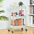 thumbnail image 2 of KK KINGRACK 3-Tier Rolling Cart, Metal Utility Cart with Wheels ,Office School Organizer, Green, 2 of 7