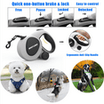 thumbnail image 5 of HCY&WLD Multifunctional Retractable Dog Leash with Dispenser & Poop Bags, 16 ft Durable Heavy Duty Dog Leash with Anti-Slip Handle for Dogs up to 110 lbs, 360° Tangle-Free, One Button Brake & Lock, 5 of 8