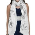 thumbnail image 6 of Peach Couture All Season's Nautical Shell Seahorse design Light Fringe Shawl Scarf, 6 of 10