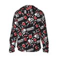 thumbnail image 3 of Uemuo Vintage Skull Casino Pattern Women's Full Zip UPF 50+ Sun Protection Hoodie Jacket Long Sleeve Sun Shirt Hiking Outdoor Performance with Pockets-Large, 3 of 9