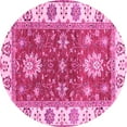 thumbnail image 1 of Ahgly Company Indoor Round Oriental Pink Traditional Area Rugs, 5' Round, 1 of 4