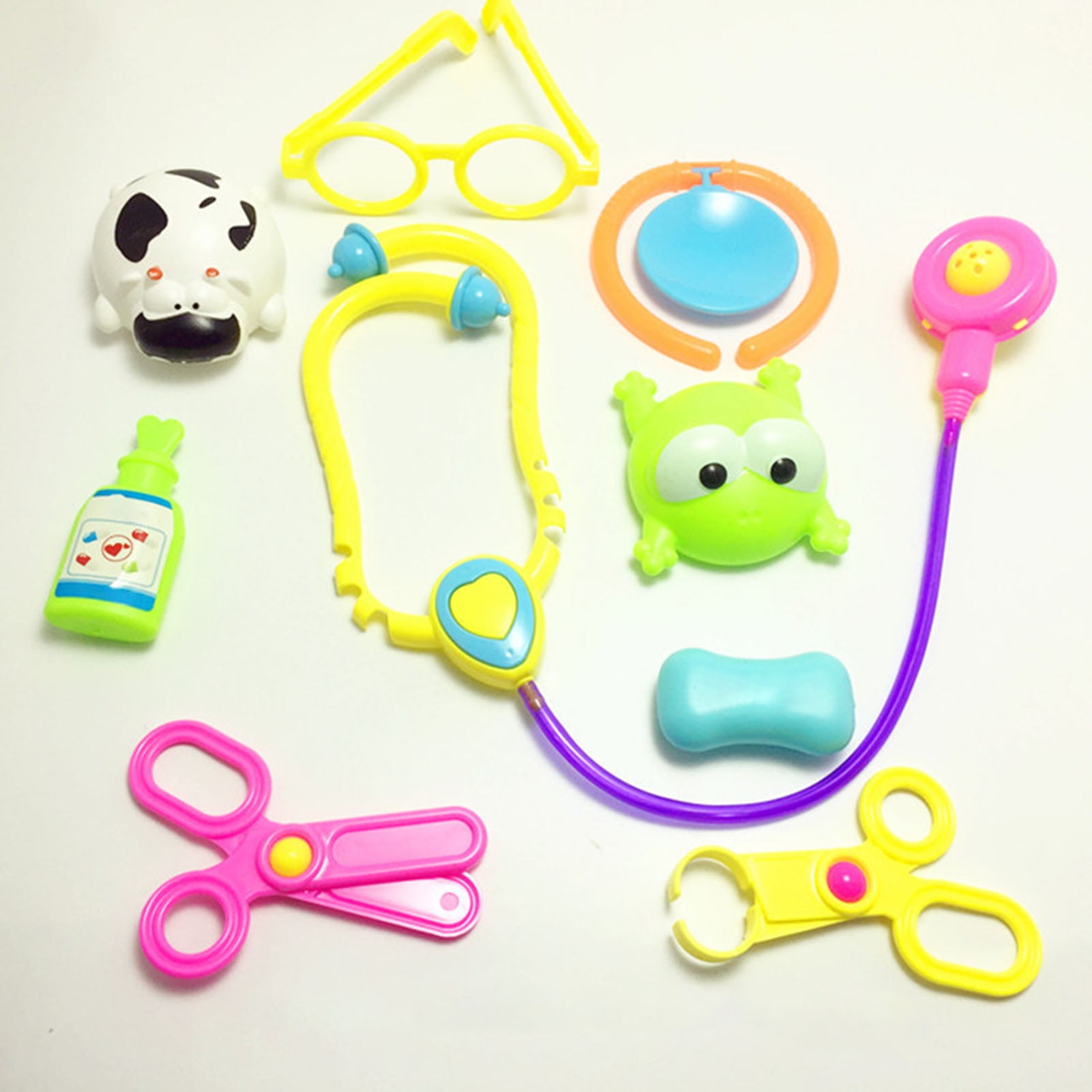 wirlsweal 9Pcs/Set Mini Veterinarian Toy Imitation Scenes Lovely Harmless Kids Miniature