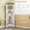 thumbnail image 6 of Topbuy 67'' Tall Corner Cabinet Space-saving Triangular Buffet Cabinet w/ 4 Tempered Glass Doors, 6 of 9