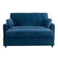 thumbnail image 3 of Serta Monroe Modern Convertible Sofa with Queen Size Sleeper, Navy Blue Woven Fabric, 3 of 18