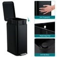 thumbnail image 3 of Gaderth 13 Gallon Step Trash Can, Stainless Steel Kitchen Garbage Bin with Soft-Close Lid & Removable Inner Bucket, Fingerprint-Resistant Slim Rectangle Design for Narrow Spaces, 3 of 7