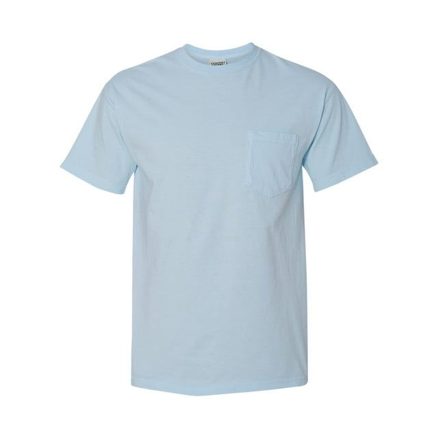 Comfort Colors T-Shirt à Poche pour Adulte, Épais, Teint en Pièce, S, Chambray