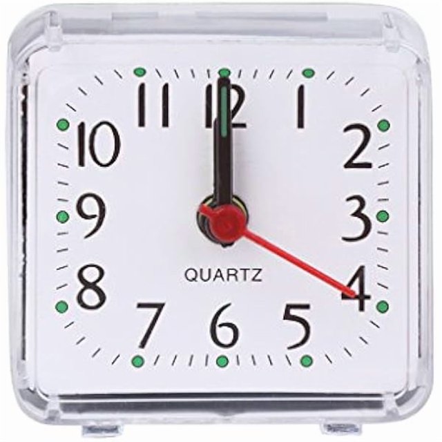 wonima44 Lily Brown Square Alarm Clock Pointed Digital Display for Time Clocks Decor for Kindergarten Student Wake Up Timer GIF Silent Clocks Ticking