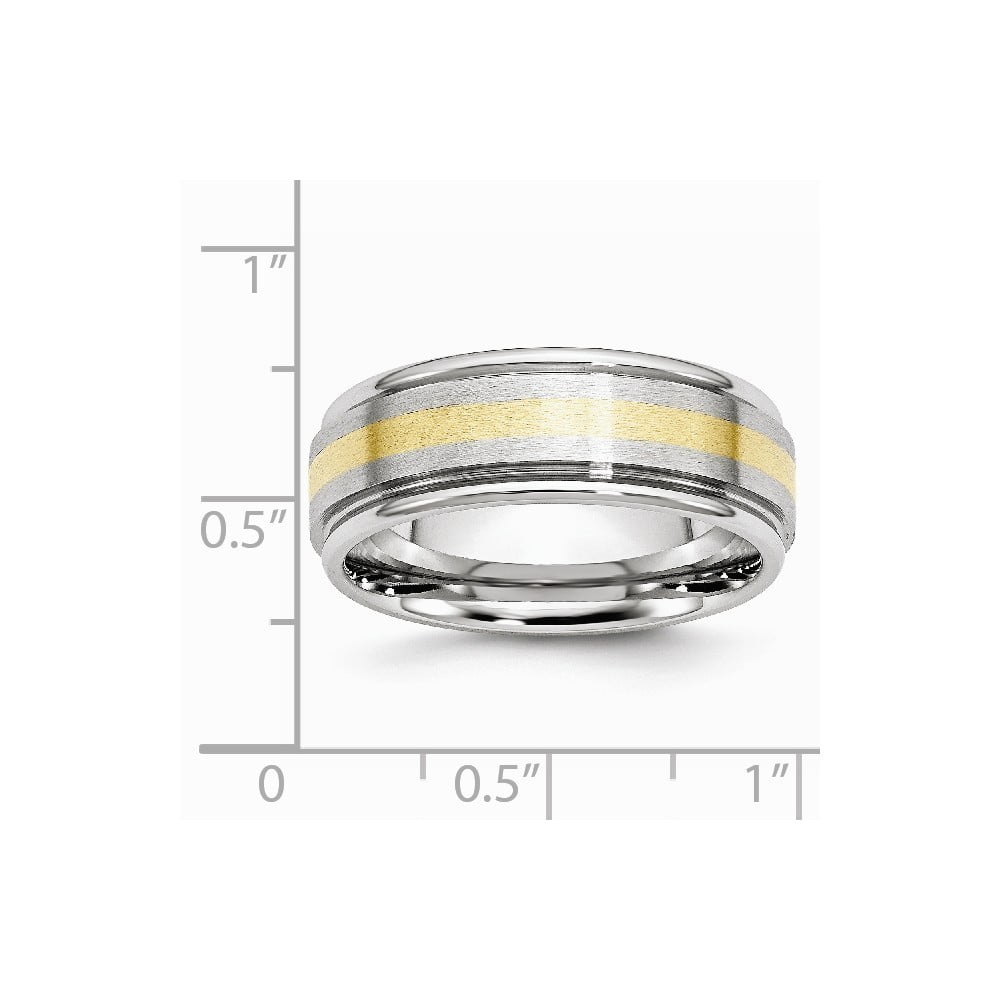 Ring Size Options 10 10.5 11 11.5 12 12.5 13 7 7.5 8 8.5 9 9.5 JewelryWeb Cobalt Chromium 925 Sterling Silver Engravable Inlay Satin 8mm Band Ring