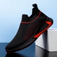 thumbnail image 2 of Zapatos de hombre de verano con tejido volador, transpirables, modernos, deportivos, de gran tamaño, informales, calcetines sencillos, 2 of 6