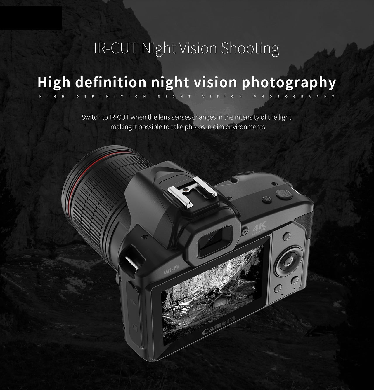 Night Vision DSLR Camera 4K Professional Camcorder Digital HD Video Recorder16X Time-Lapse Stabilizer Webcam Mp3 Player