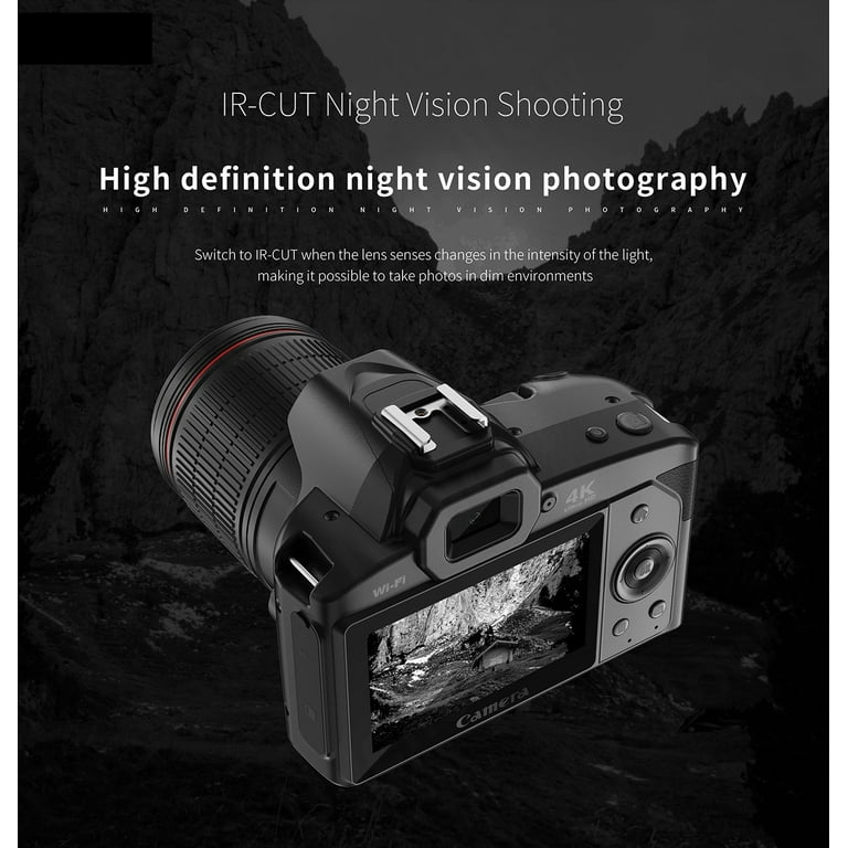 Night Vision DSLR Camera 4K Professional Camcorder Digital HD