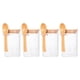 thumbnail image 5 of Frascos de Vidrio Herméticos con Tapas de Bambú y Cucharas 4 Piezas Tarro de Almacenamiento Sellado de Vidrio Contenedores de Almacenamiento de, 5 of 9