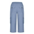 thumbnail image 5 of Zylarhe Women's Pants Women's Casual Cargo Capris Hiking Sweatpants High Waisted Drawstring Loose Fit Comfortable Pants With Pockets, 5 of 6