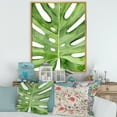 thumbnail image 2 of Designart 'Close Up Green Monstera Leaf Tropical Palm' Tropical Framed Canvas Wall Art Print, 2 of 5