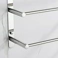 thumbnail image 5 of Hassch THREE Stagger Layers Towel Rack Stainless Steel Hand Polishing Mirror Polished Finished Bathroom Accessories Set Three Towel Bars 15.7 inch bars, Silver, 5 of 5