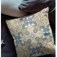 thumbnail image 3 of Rose Diamond Indoor/Outdoor Pillow in Muted Yellow Teal 16x16, 3 of 5