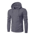 thumbnail image 3 of Clearance: SNOWSONG Mens Hoodie, Oversized Hoodies Men's Fall Long Sleeve Hooded Sweatshirt Zipper Cardigan Jacket, Baggy Hoodie Men, Big and Tall Hoodies Dark Gray L, 3 of 3