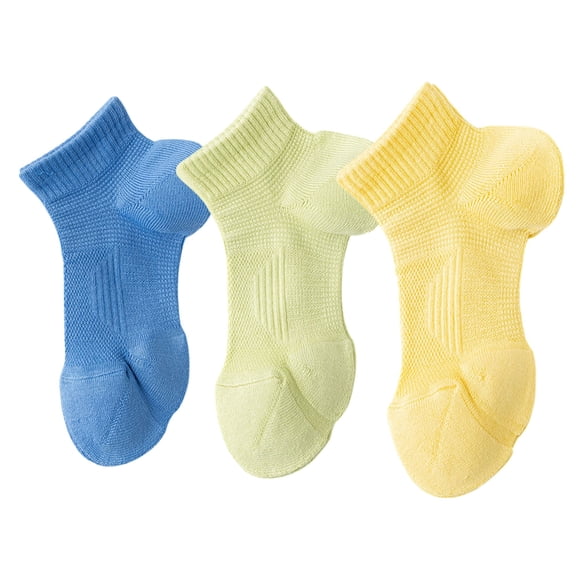 3 Pairs Women's Ankle Athletic Socks Soft Cotton Cushioned Breathable Design with Ribbed Cuffs for Active Casual Wear - 3 pairs-E