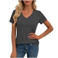 thumbnail image 4 of Women's Short Sleeve V-Neck Blouse with Darted Cinched Waist, 4 of 8