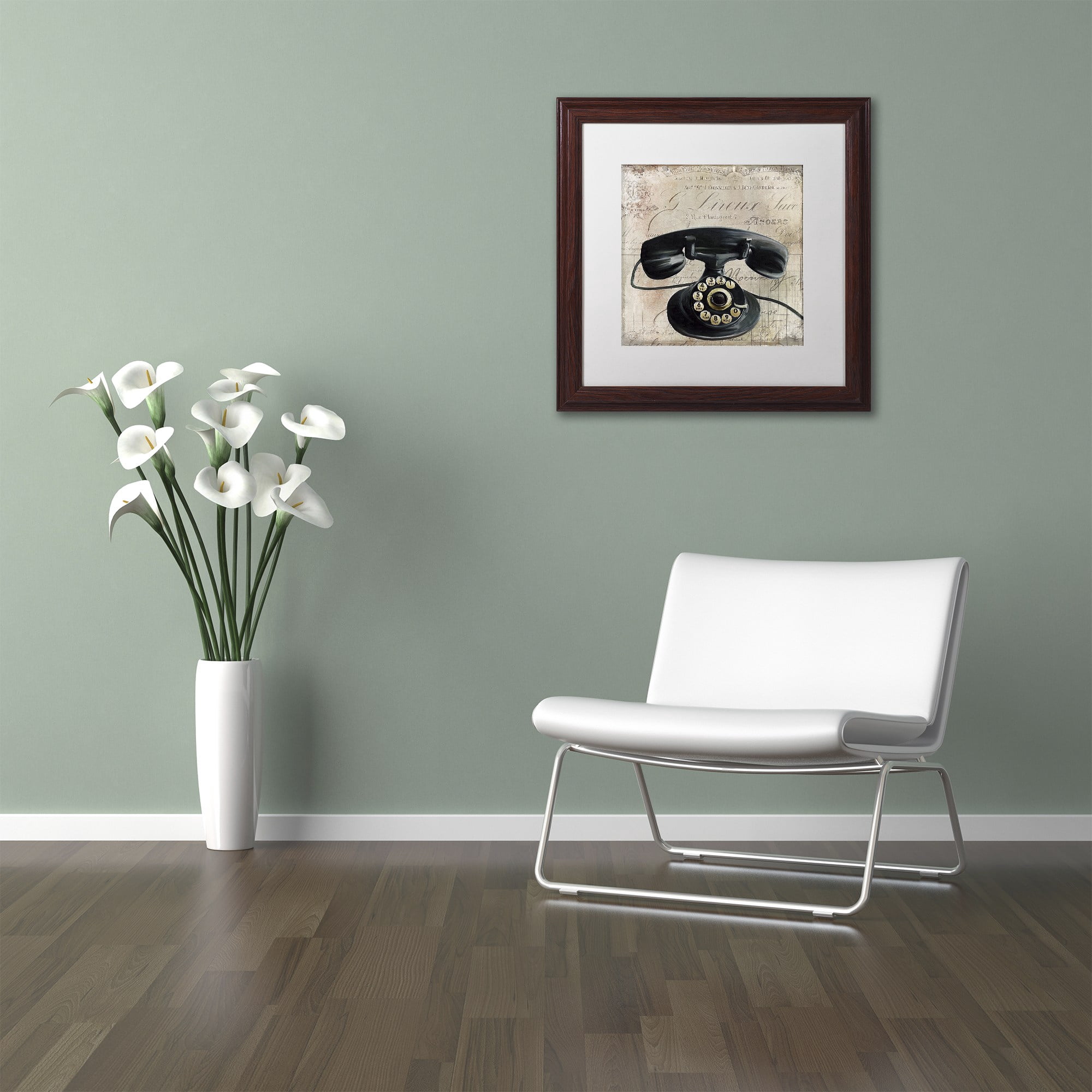 Trademark Fine Art "Call Waiting II" Canvas Art by Color Bakery White Matte, Wood Frame