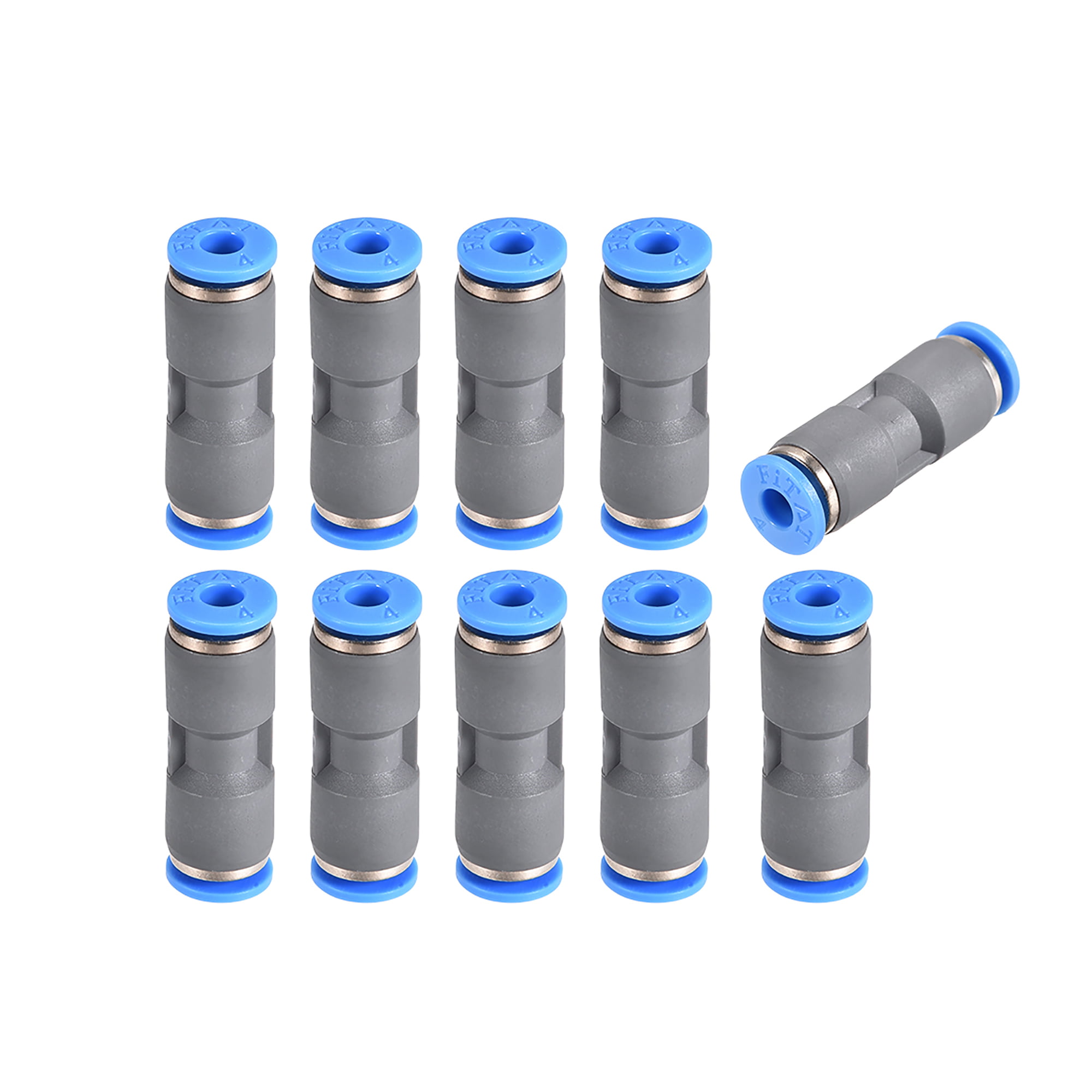 10 Pcs Air Pneumatic 4mm to 4mm Straight Push in Connectors Quick Fittings 