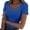 Royal blue, variant on Women Short Sleeve Scoop Neck Tops Shirts Fitted Summer Tshirt Tee